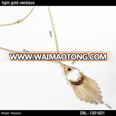 light gold metal rings fashion pendant chian necklace 2018 new design